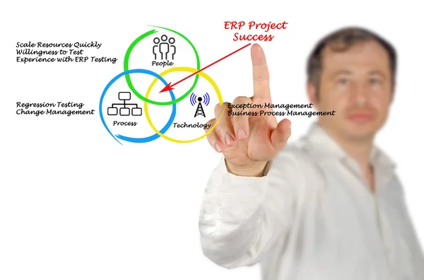 Диаграмма успеха проекта ERP — стоковое фото